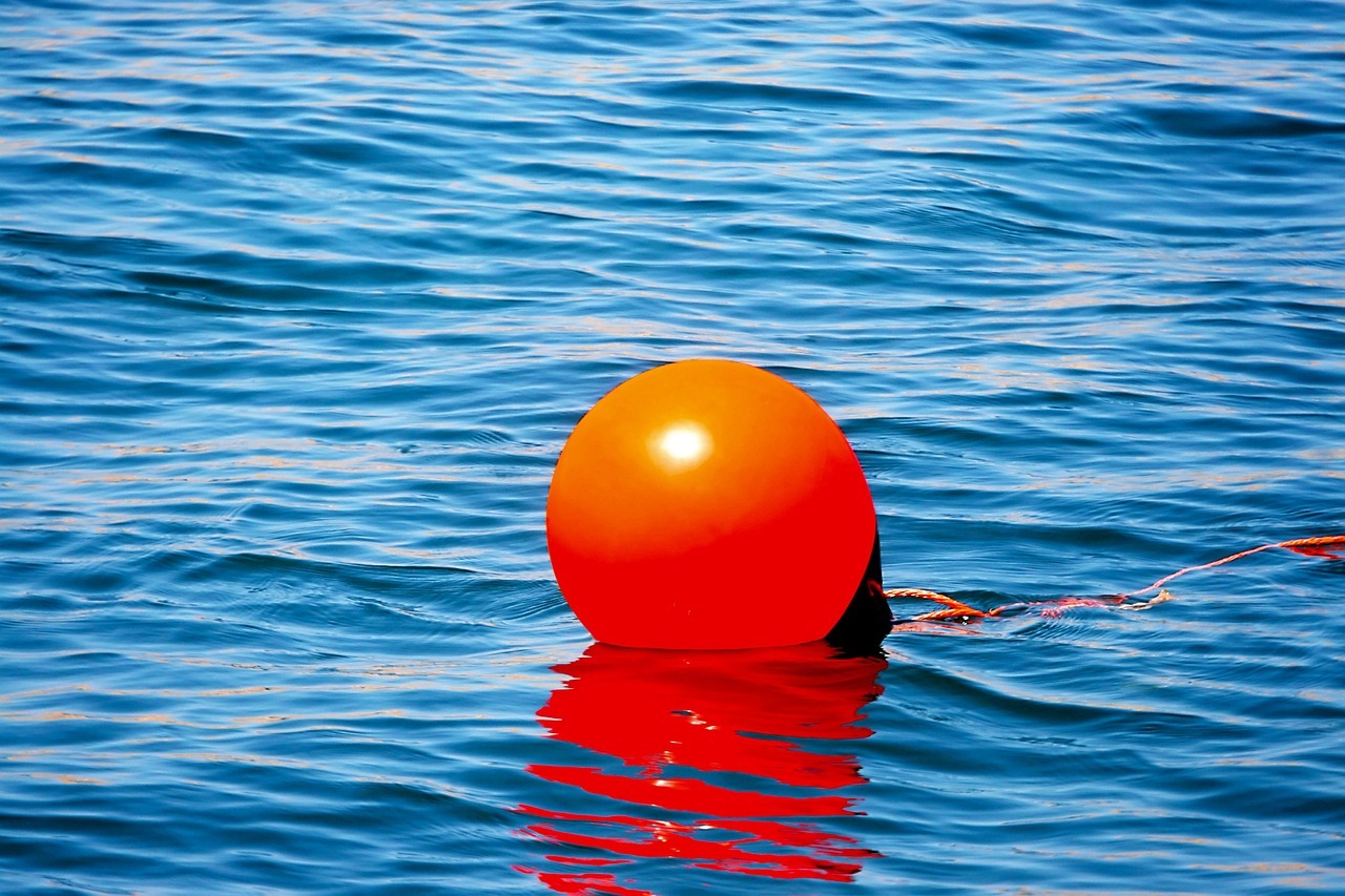 Buoy on the ocean. 