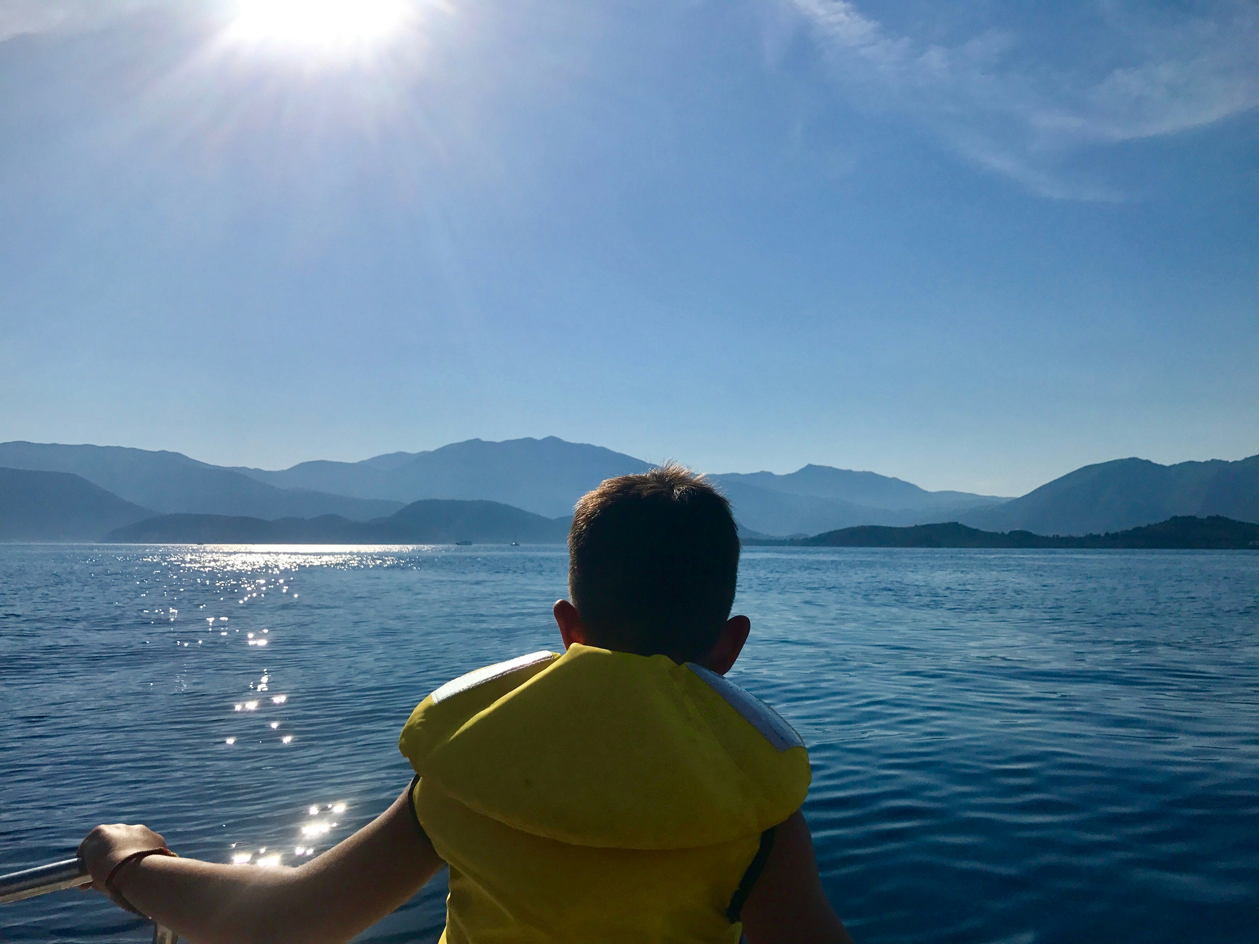 Child in a life jacket.