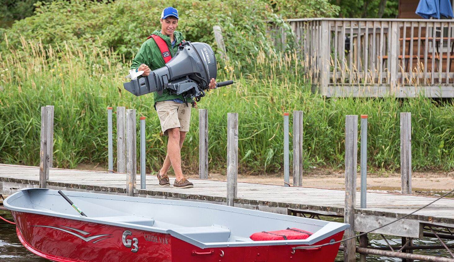 Yamaha portable outboards are lightweight.